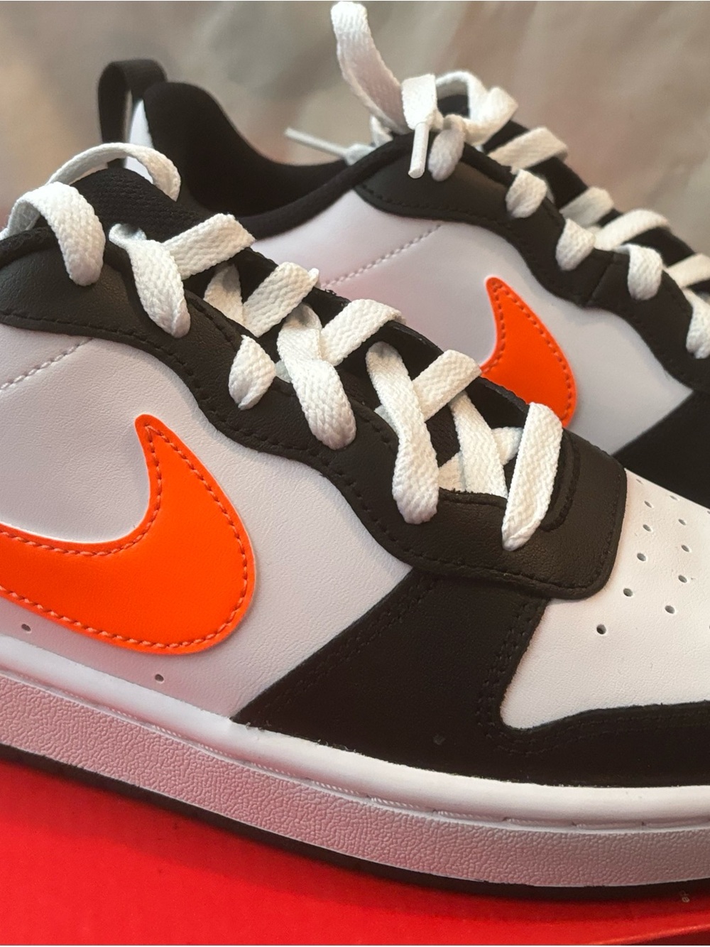 Nike Court Borough 2  Black/White/Orange Top Sneaker